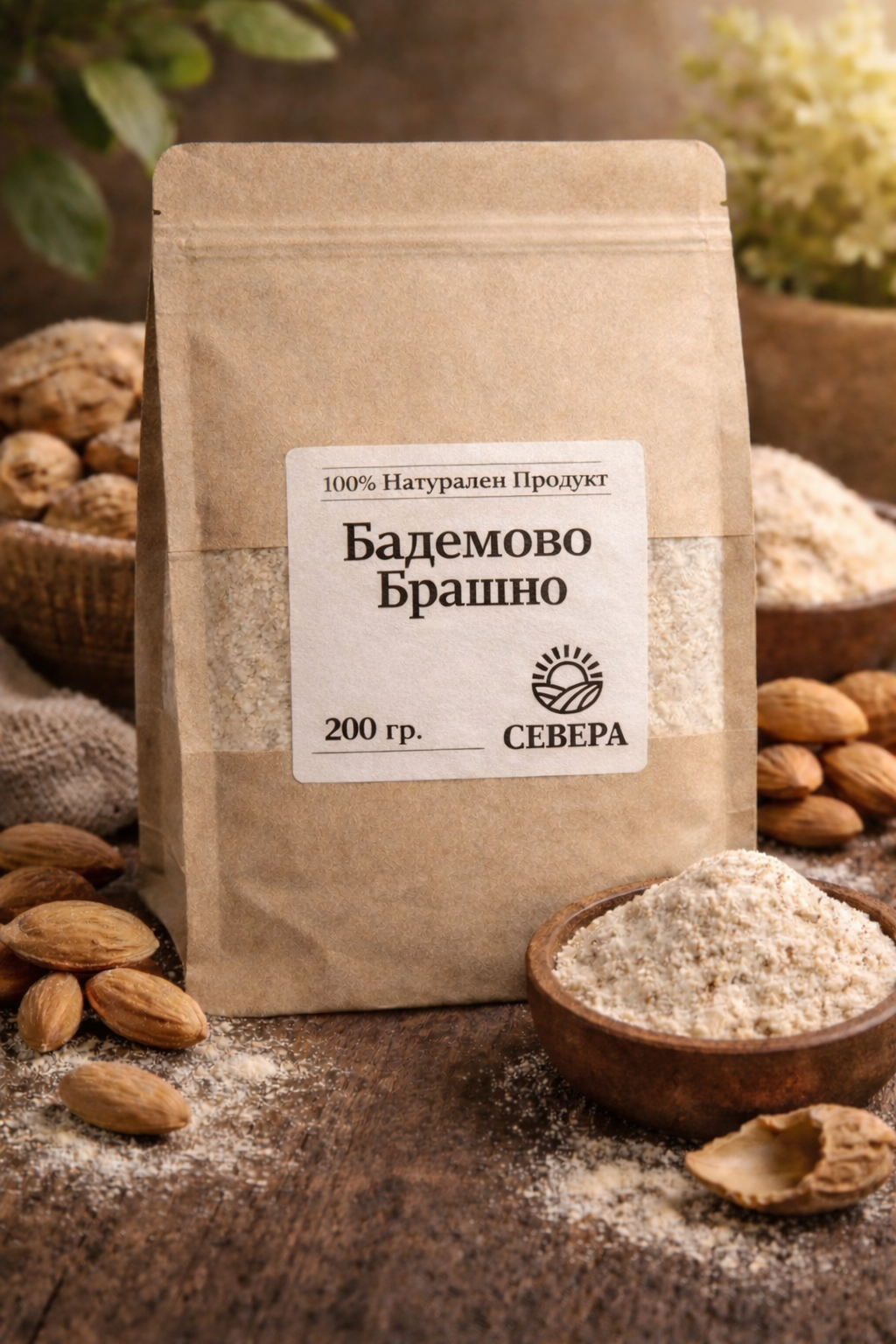 Натурално Бадемово Брашно без добавки!